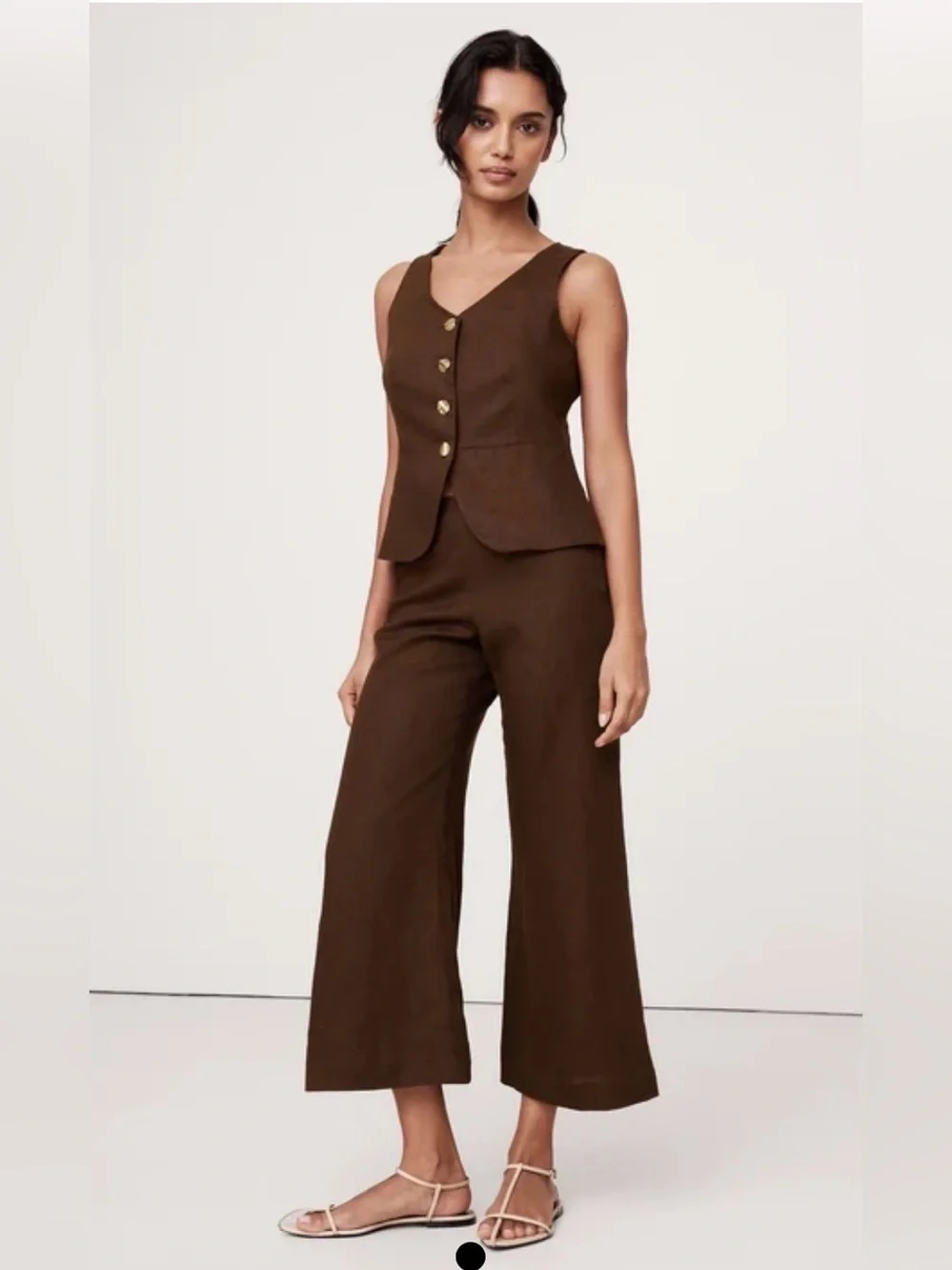 NWT Banana Republic Expresso Brown Mid Rise Kick Flare Ankle Pant Sz 8/Long